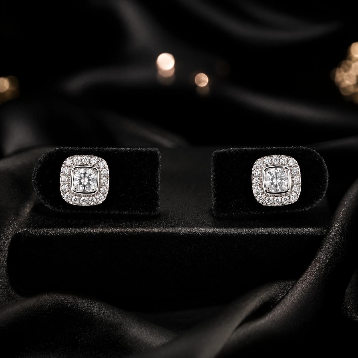 Cushion Halo Studs