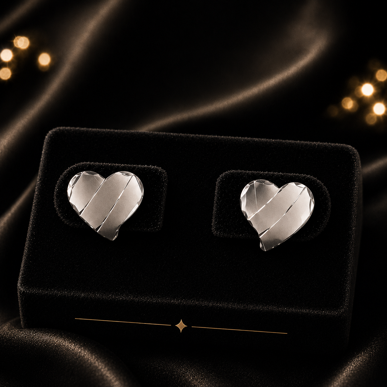 Silver Heart Studs
