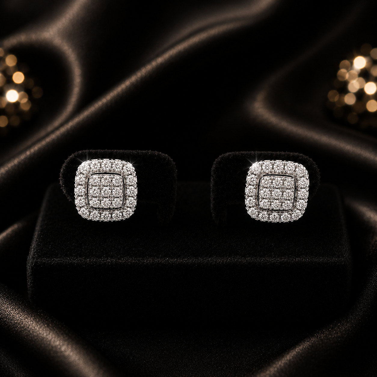 Pavé Square Studs